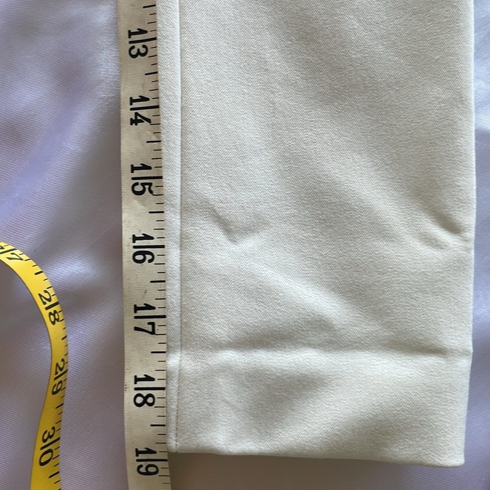 Creamy Winter White Belted & Tailored Professional Blazer Stretch Jacket Size 8 - Picture 10 of 16